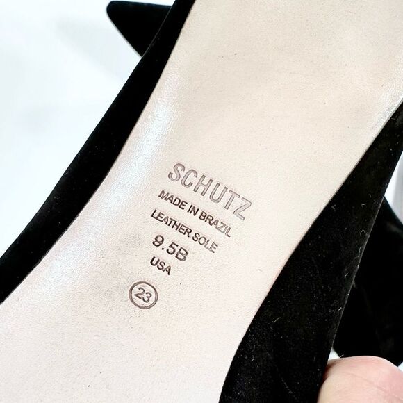 Schutz black suede pointed toe stiletto pumps 9.5 - Picture 7 of 9